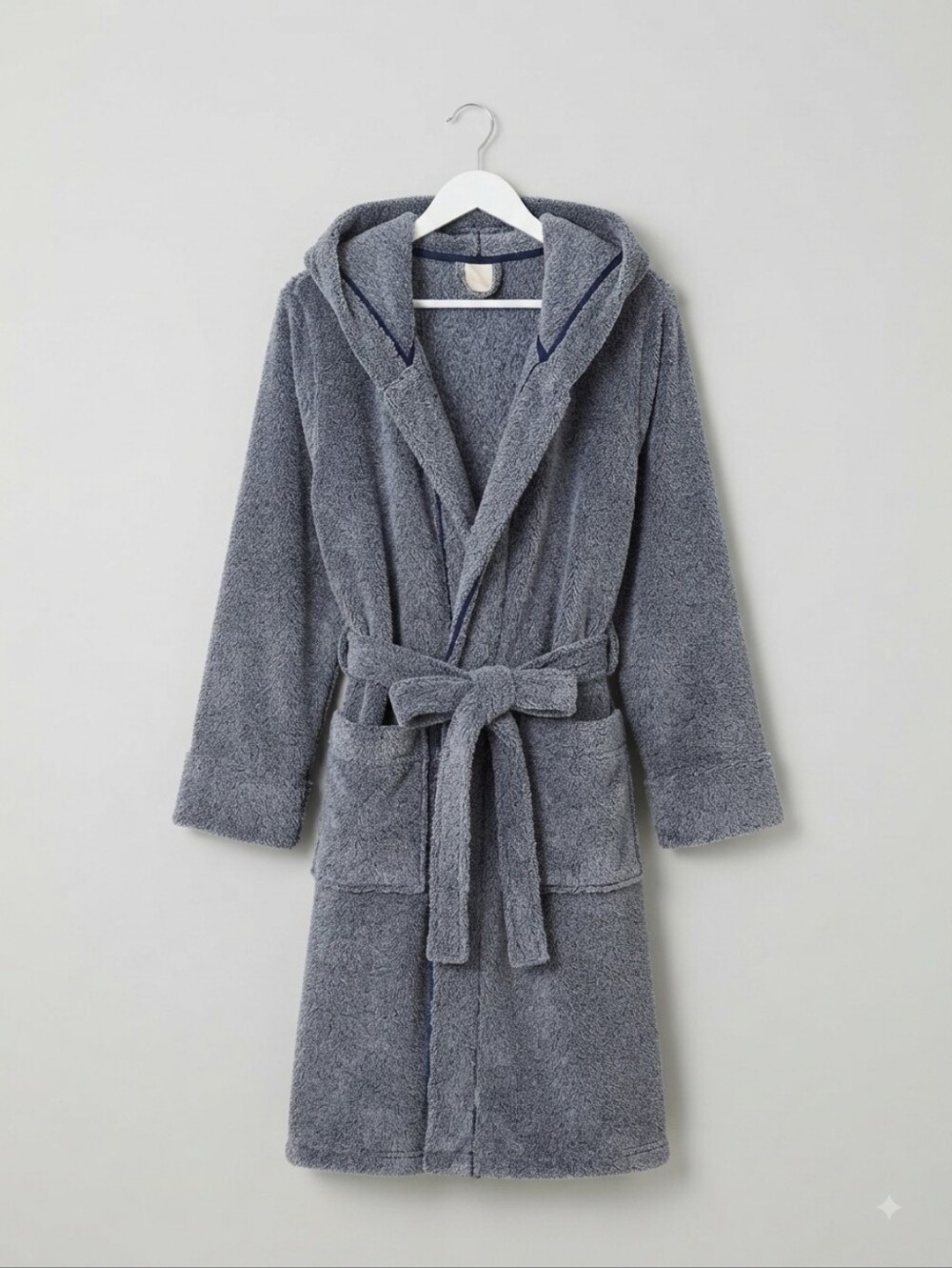 Jasmine & Ginger Grey Hooded Plush Robe - Size Medium 🛁✨